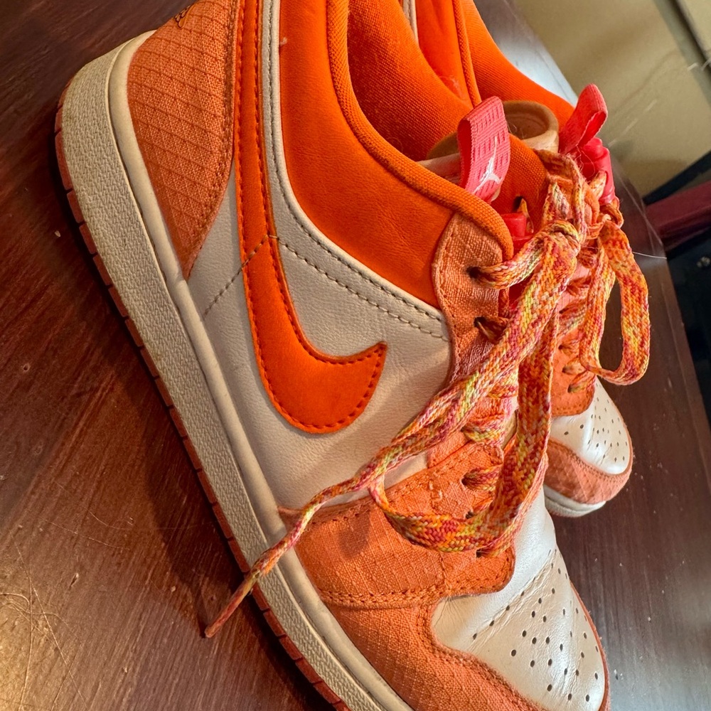 Nike Vibrant Orange and White Jordan’s